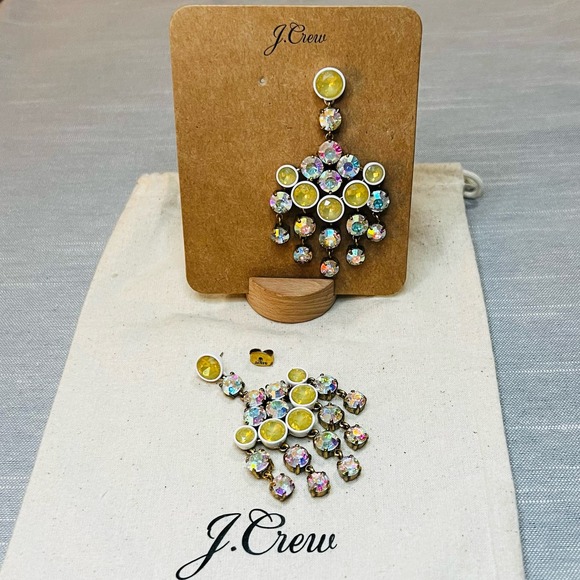 J. Crew Brûlée Aurora Borealis Chandelier Dangle Earrings - Picture 2 of 5